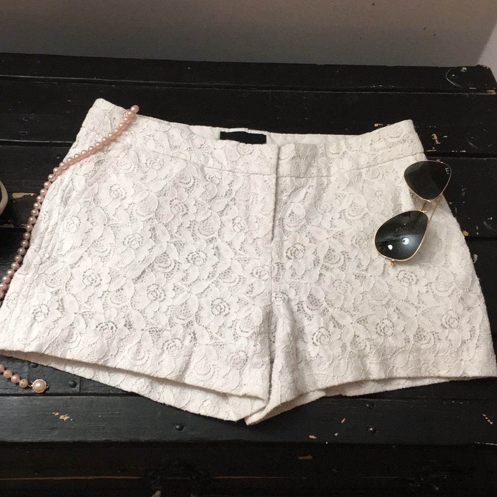 White Lace Shorts